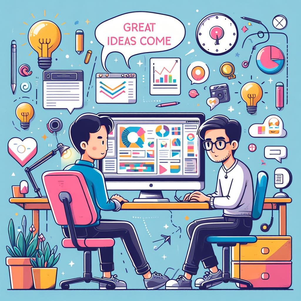 A programmer and a designer working (Generated by Bing Chat)